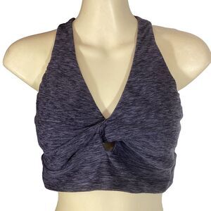 Victoria’s Secret Sports Bra-Sz Med-Dark Heather Gray-Keyhole-Racerback-Wireless